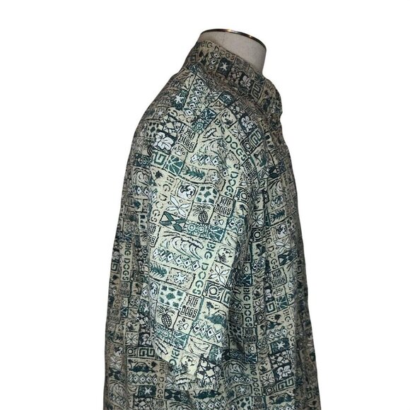 Big Dogs cotton Hawaiian Casual Button Up Shirt Men's large 100% cotton - Picture 3 of 6